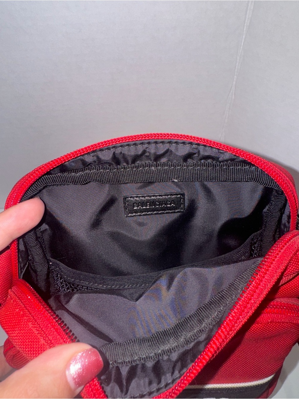 Balenciaga Red and Black Men's Crossbody Belt Bag - Picture 5 of 6